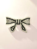 Elegant Crystal Bow Brooch Front