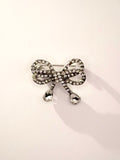 Elegant Crystal Ribbon Bow Brooch