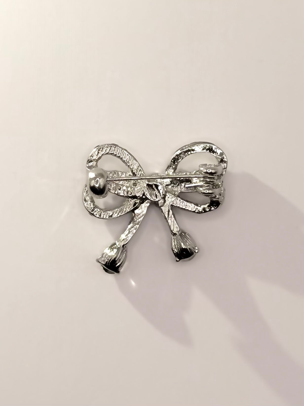 Elegant Crystal Ribbon Bow Brooch