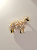 Adorable Pearl Sheep Brooch