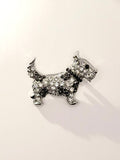 Yorkshire Terrier Crystal Brooch